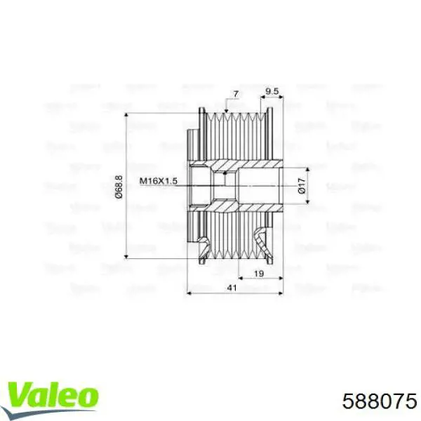 Купить 588075 VALEO Шкив ремня генератора