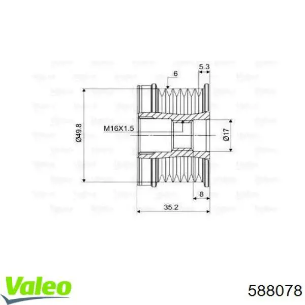 Инерционный шкив VALEO 588078 цена, от 38.45 USD