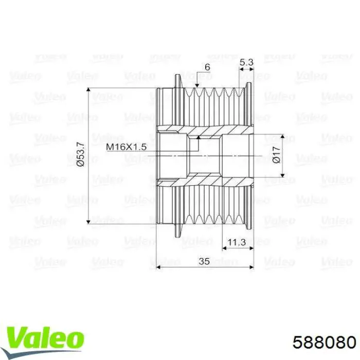 Инерционный шкив VALEO 588080 цена, от 36.12 USD