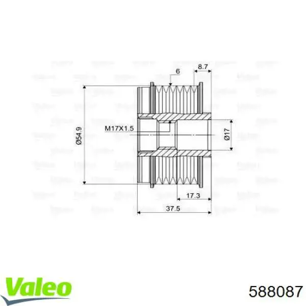 Купить 588087 VALEO Шкив ремня генератора