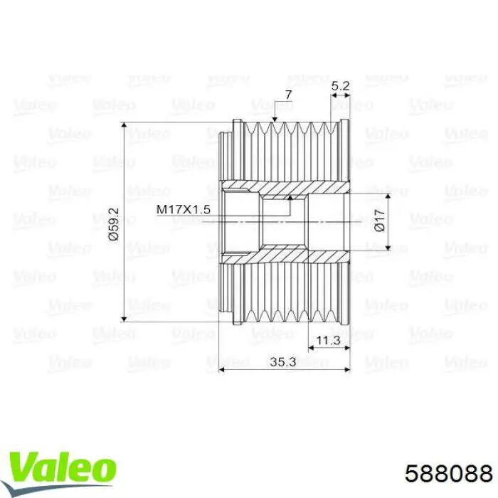 Шкив генератора 588088 VALEO