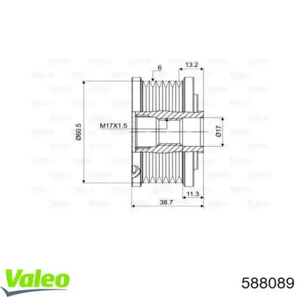 Шкив генератора 588089 VALEO