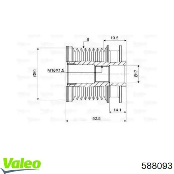Купить 588093 VALEO Шкив ремня генератора