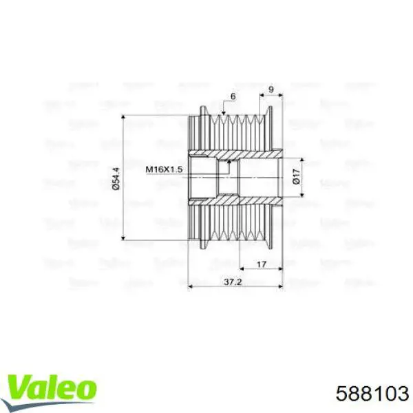 Инерционный шкив VALEO 588103 цена, от 38.89 USD