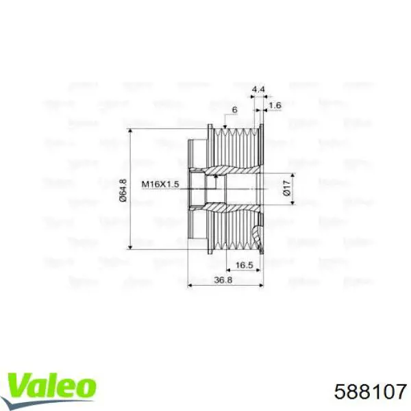 Инерционный шкив VALEO 588107 цена, от 34.43 USD