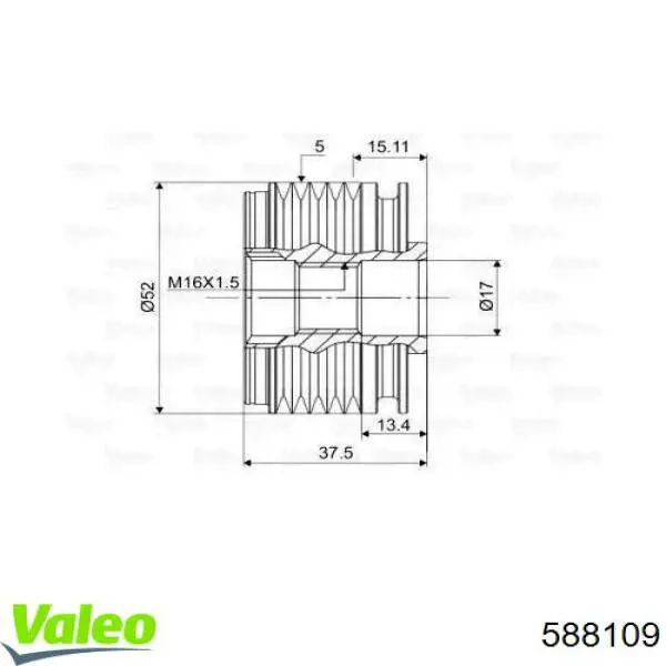 Инерционный шкив VALEO 588109 цена, от 38.00 USD