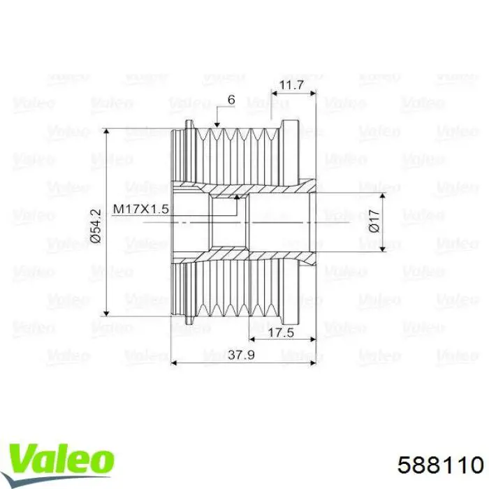 Инерционный шкив VALEO 588110 цена, от 37.35 USD