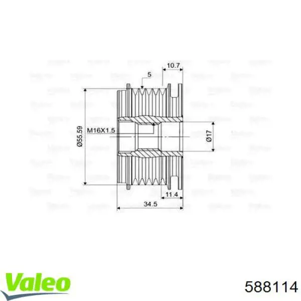 Купить 588114 VALEO Шкив ремня генератора