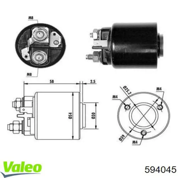 Втягивающее VALEO 594045 цена, от 19.25 USD