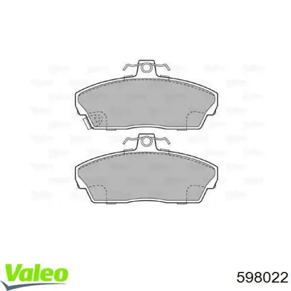 598022 VALEO колодки тормозные передние дисковые