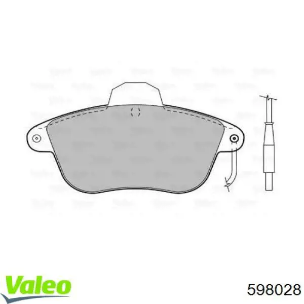 Колодки тормозные передние дисковые VALEO 598028