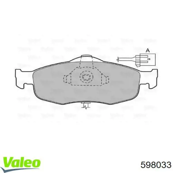 Колодки тормозные передние дисковые VALEO 598033