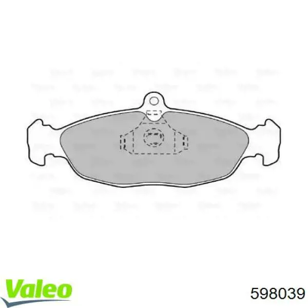 598039 VALEO колодки тормозные передние дисковые