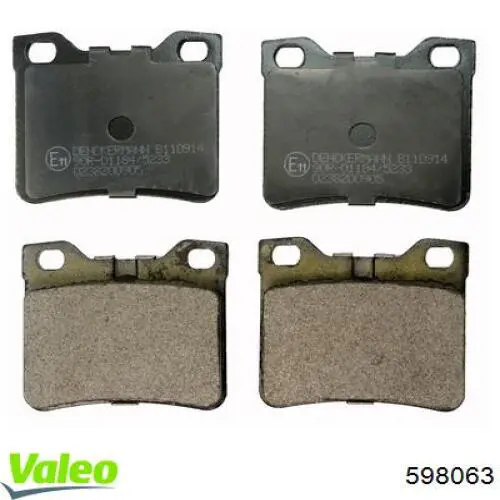 Купить 598063 VALEO Колодки тормозные задние, дисковые
