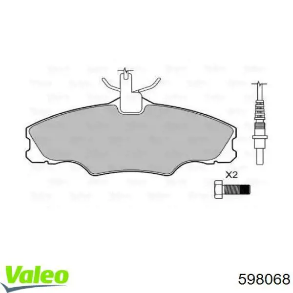 Передние тормозные колодки 598068 VALEO