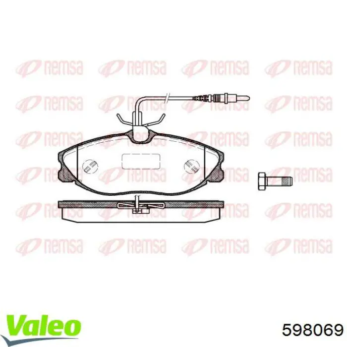 Купить 598069 VALEO Колодки тормозные