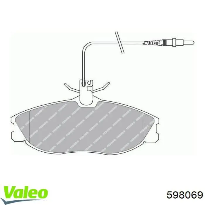Передние тормозные колодки 598069 VALEO