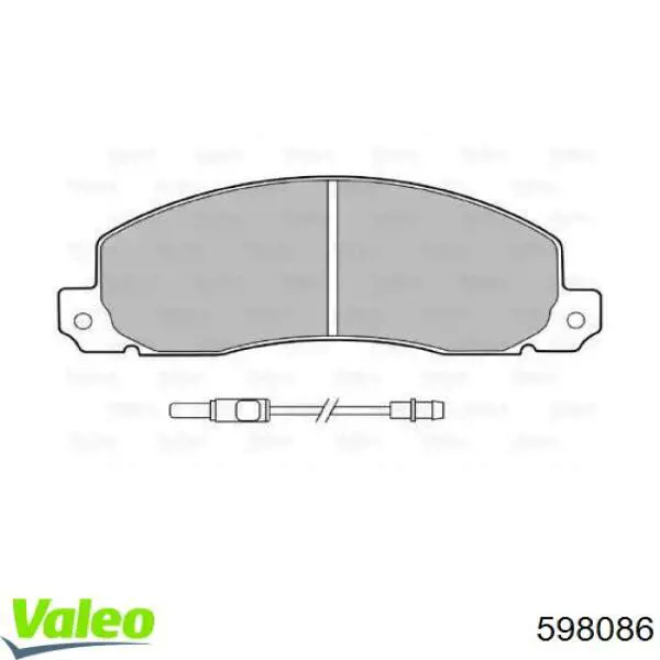 Передние тормозные колодки 598086 VALEO