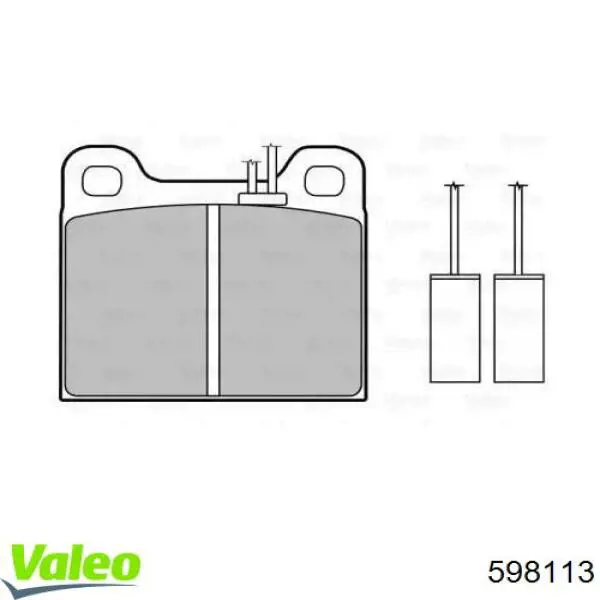 Передние тормозные колодки 598113 VALEO