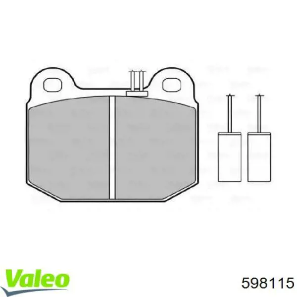 Передние тормозные колодки 598115 VALEO