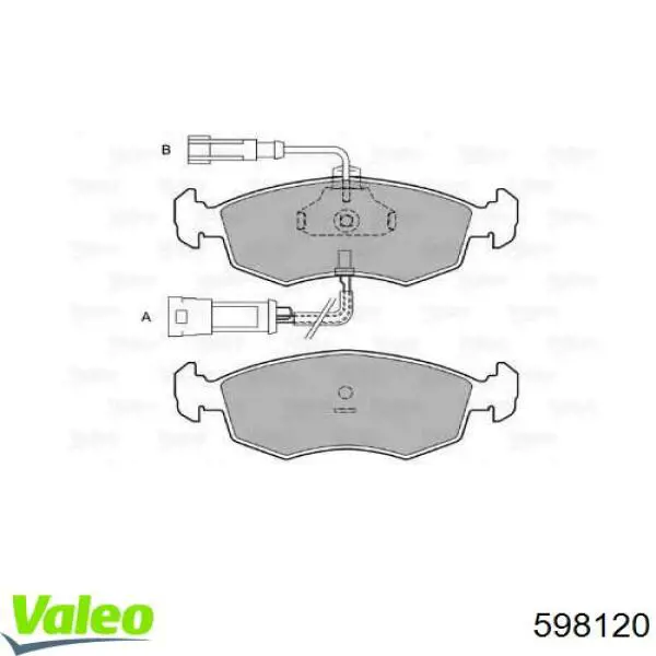 Передние тормозные колодки 598120 VALEO