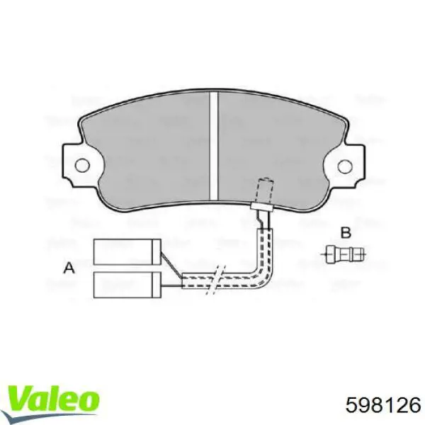 Передние тормозные колодки 598126 VALEO