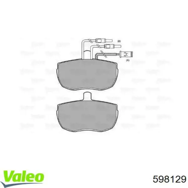 Передние тормозные колодки 598129 VALEO