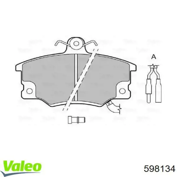 Передние тормозные колодки 598134 VALEO