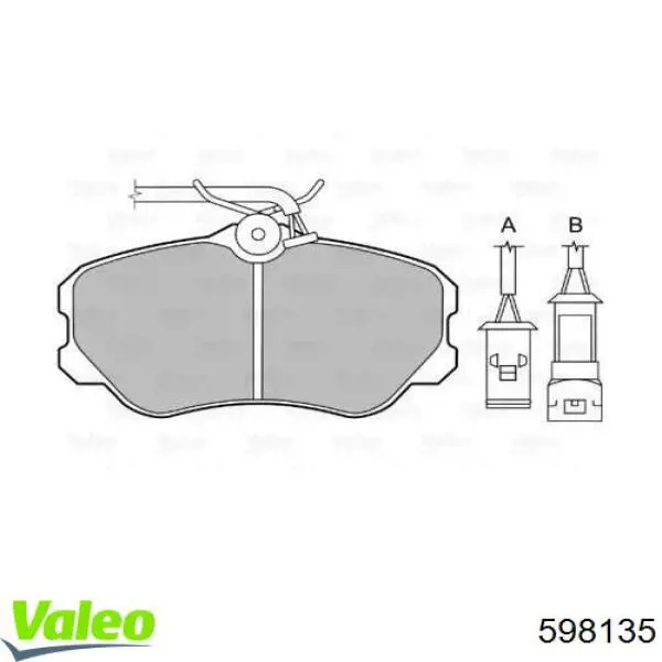 Передние тормозные колодки 598135 VALEO