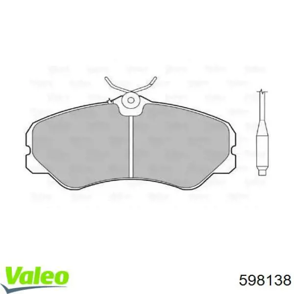 Передние тормозные колодки 598138 VALEO