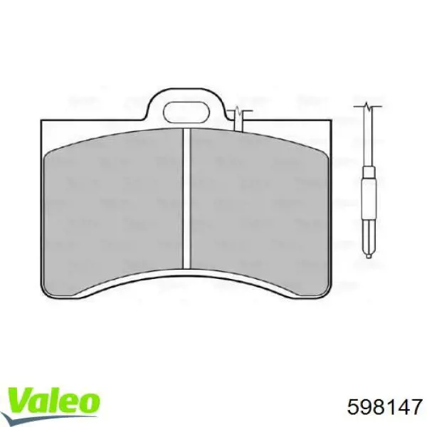 Передние тормозные колодки 598147 VALEO