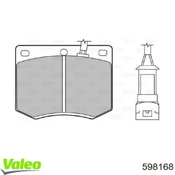 Передние тормозные колодки 598168 VALEO