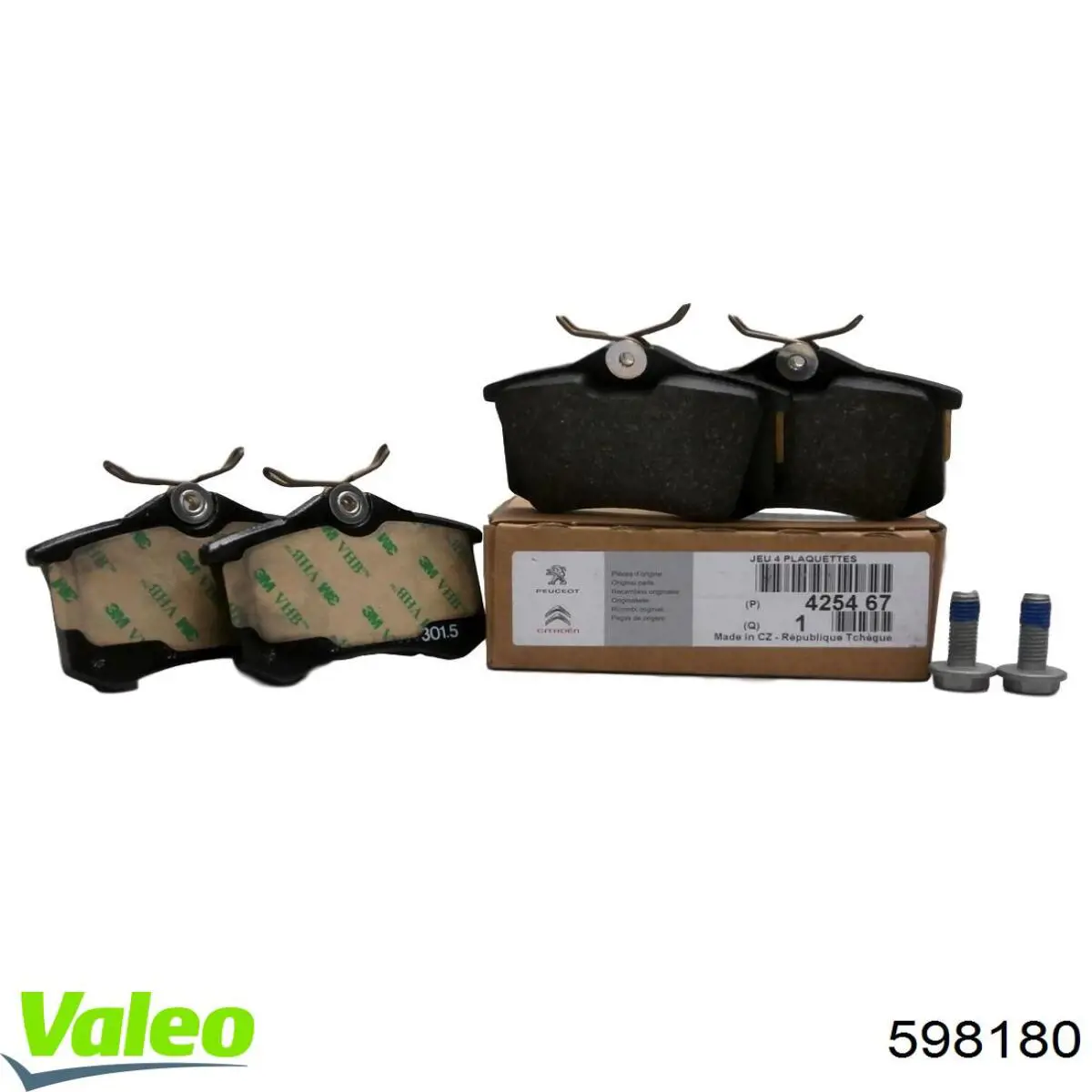 Купить 598180 VALEO Колодки тормозные задние, дисковые