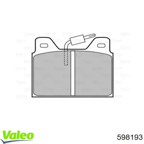 Передние тормозные колодки 598193 VALEO