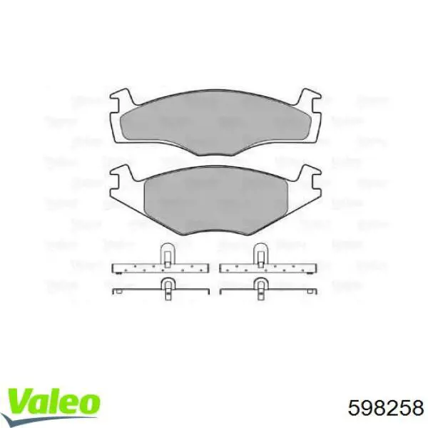 Передние тормозные колодки 598258 VALEO