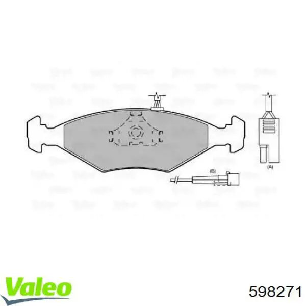 Передние тормозные колодки 598271 VALEO