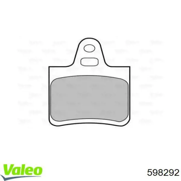 Задние тормозные колодки 598292 VALEO