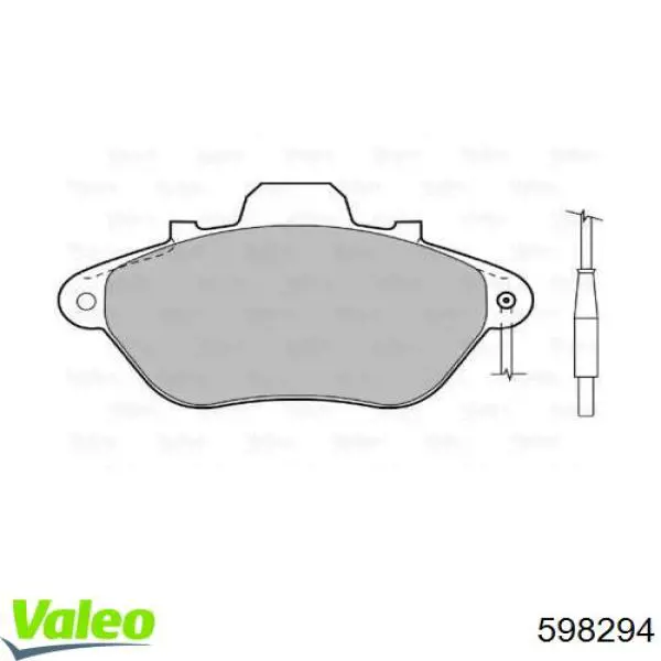 Передние тормозные колодки 598294 VALEO