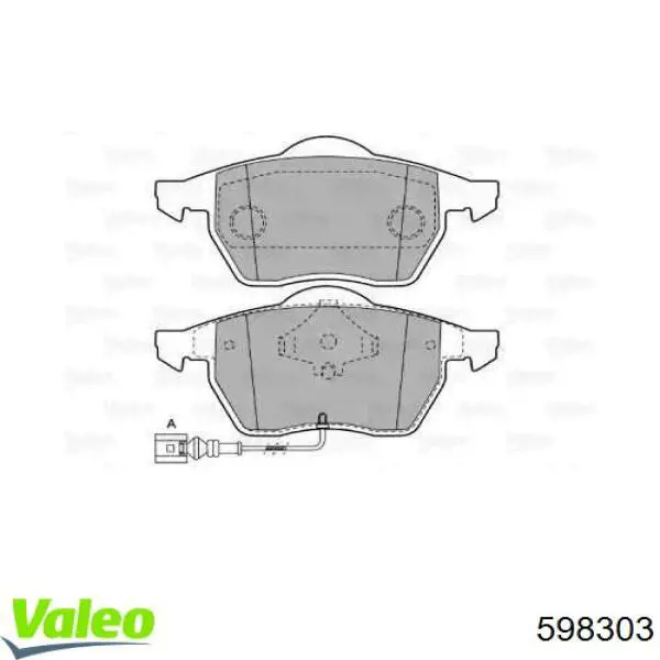 Передние тормозные колодки 598303 VALEO