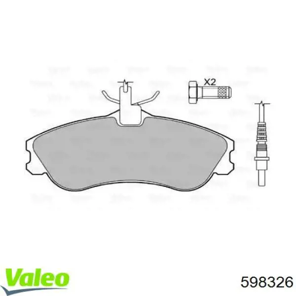 Колодки тормозные передние дисковые VALEO 598326