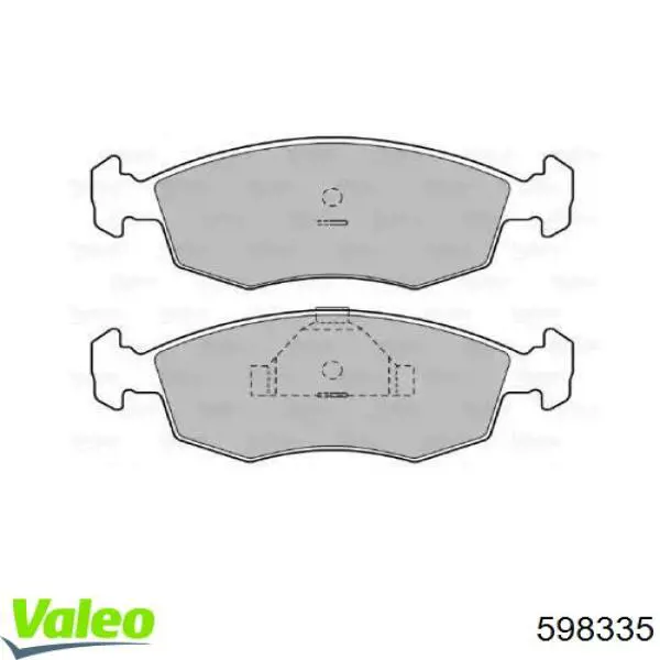 Передние тормозные колодки 598335 VALEO