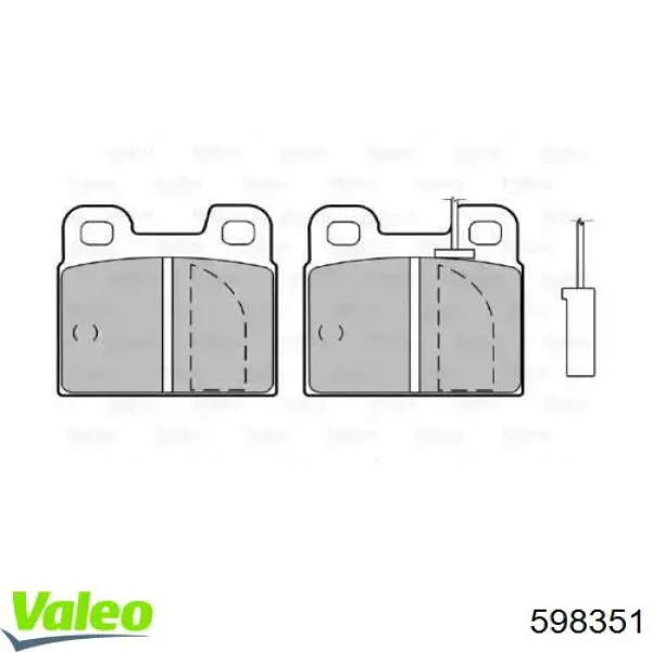 Задние тормозные колодки 598351 VALEO