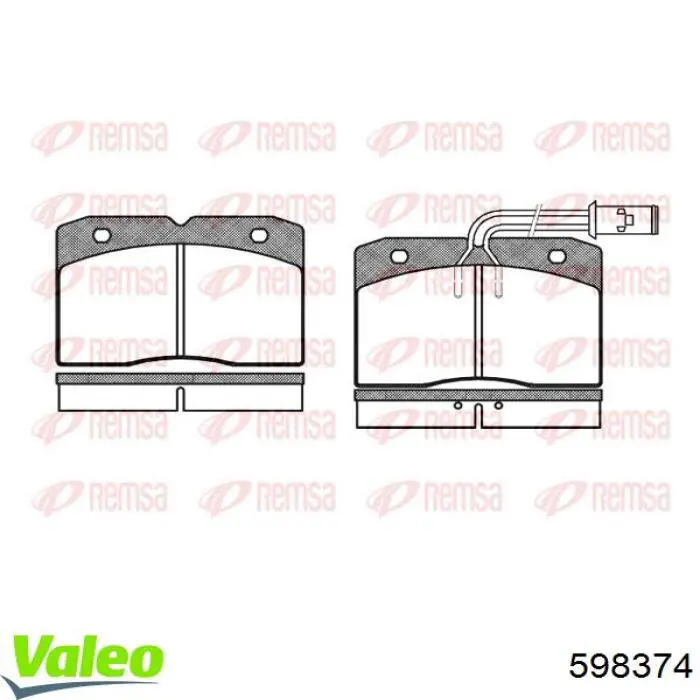 Купить 598374 VALEO Колодки тормозные