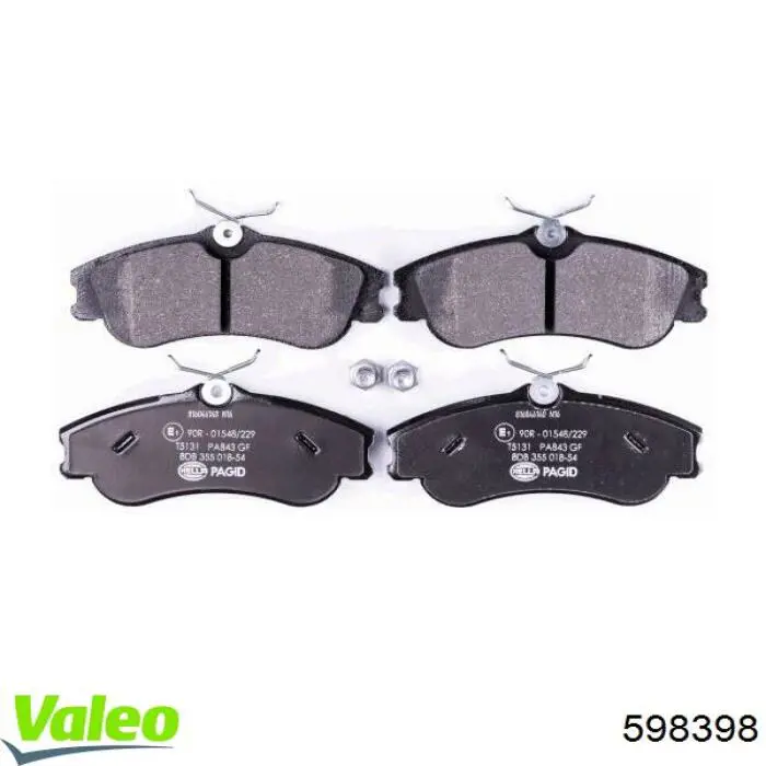 Передние тормозные колодки 598398 VALEO