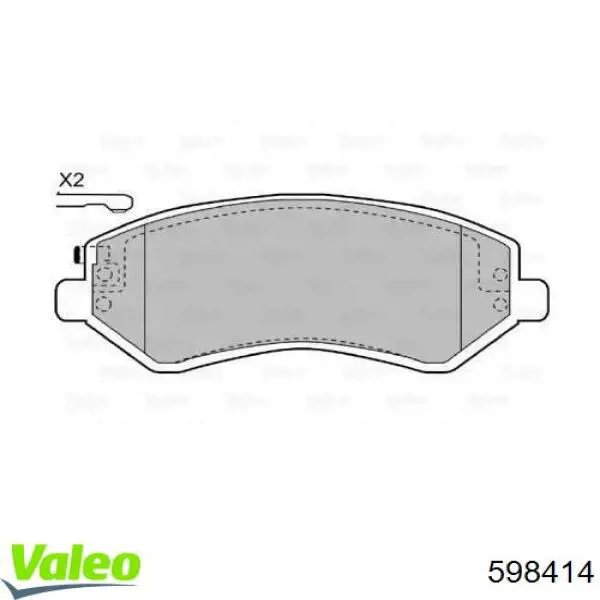 Передние тормозные колодки 598414 VALEO