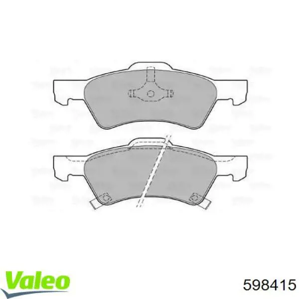 Передние тормозные колодки 598415 VALEO