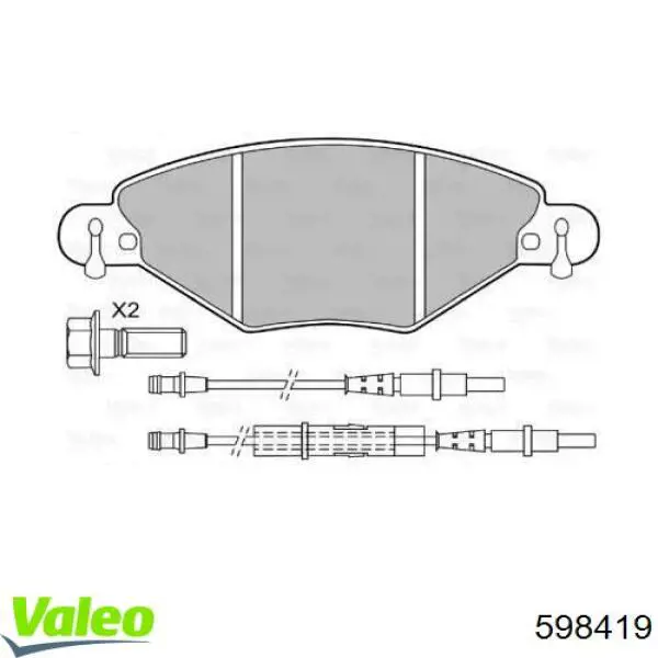 Колодки тормозные передние дисковые VALEO 598419