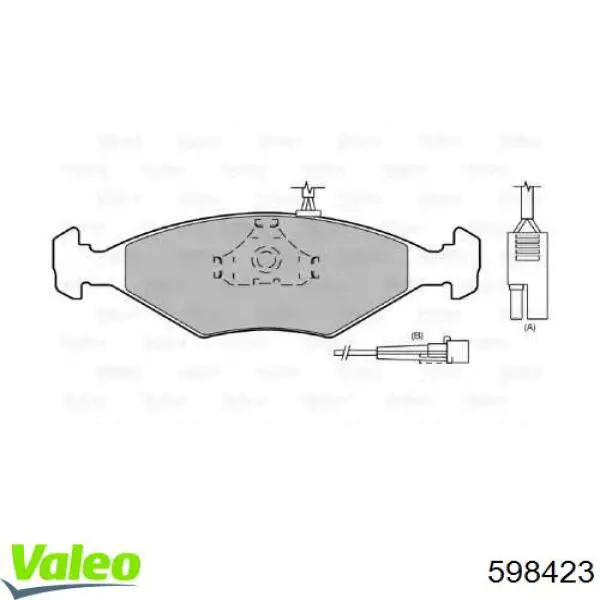 598423 VALEO колодки тормозные передние дисковые