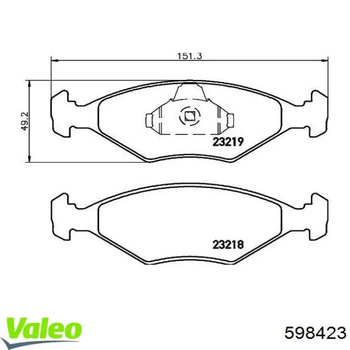 Купить 598423 VALEO Колодки тормозные