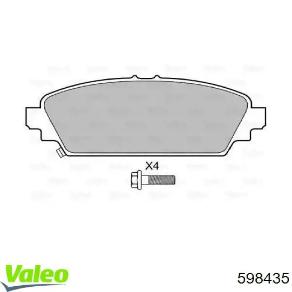 Передние тормозные колодки 598435 VALEO